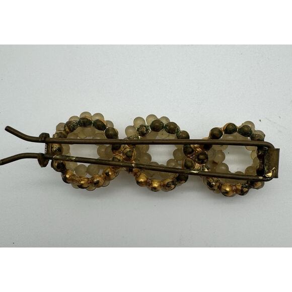 VTG Lot Hair Comb And Barrette ART NOUVEAU / Faux Pearl & Gold-tone accents - Picture 5 of 15